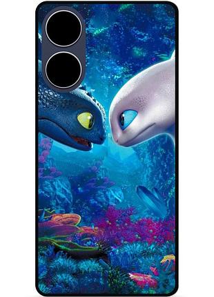Силіконовий чохол бампер для oppo reno 8t з малюнком как приручить дракона