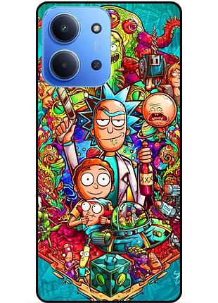 Чехол силиконовый бампер для xiaomi redmi 15c с рисунком rick and morty рик и морти