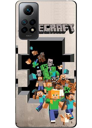 Силиконовый бампер чехол для xiaomi mi 10t с картинкой minecraft майнкрафт