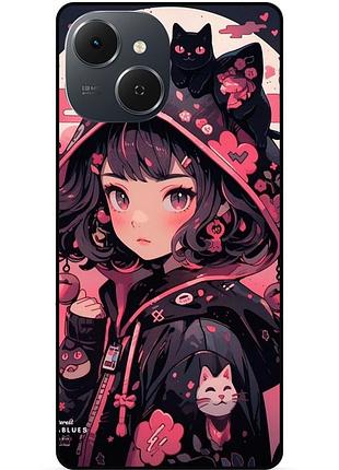 Силіконовий чохол бампер для tecno spark 40c з малюнком котики аніме