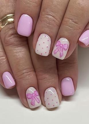 Накладні нігті «pink bows»