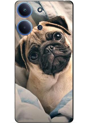 Чехол силиконовый бампер для xiaomi redmi 15c с рисунком фото мопс