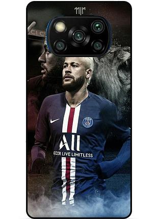 Силиконовый бампер чехол для xiaomi poco x3 с рисунком neymar неймар