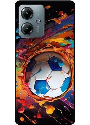Силиконовый чехол бампер для motorola moto g14 с рисунком футбол мяч