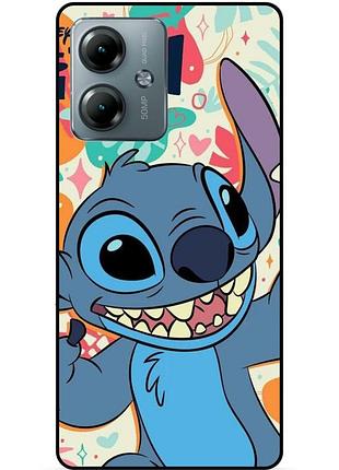 Силиконовый бампер чехол для motorola moto g14 с рисунком stitch стич
