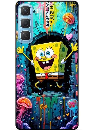 Силиконовый чехол бампер для infinix hot 60i с картинкой sponge bob губка боб