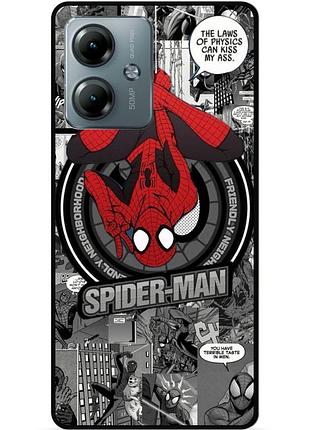 Силиконовый чехол бампер для motorola moto g14 с рисунком человек паук spider man