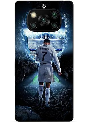 Силиконовый бампер чехол для xiaomi poco x3 с рисунком ronaldo роналдо