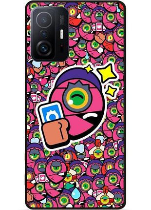 Силиконовый бампер чехол для xiaomi 11t pro стикеры бравл тара brawl