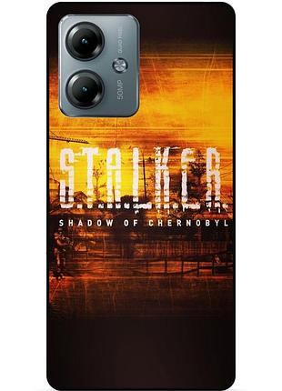 Чехол силиконовый бампер для motorola moto g14 с рисунком сталкер stalker