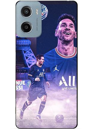 Силиконовый бампер чехол для motorola moto e15 с рисунком messi psg месси