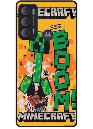 Силіконовий чохол бампер для motorola moto g60 стів minecraft кріпер майнкрафт