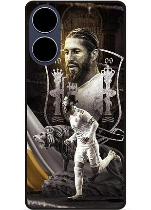 Чехол силиконовый бампер для oppo a17 с рисунком sergio ramos серхио рамос real