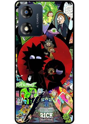 Силиконовый чехол бампер для motorola moto e14 с рисунком rick and morty рик и морти