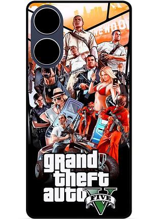 Чехол силиконовый бампер для oppo a17 с рисунком gta гта