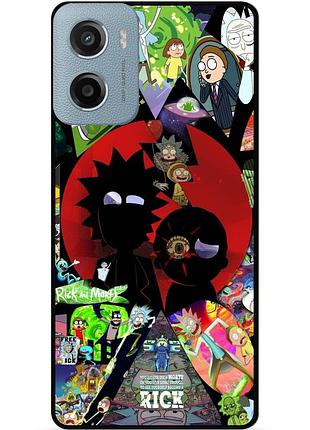 Силіконовий чохол бампер для motorola moto e15 з малюнком rick and morty рік і морті