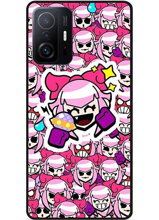 Силиконовый бампер чехол для xiaomi 11t стикеры бравл мелоди brawl