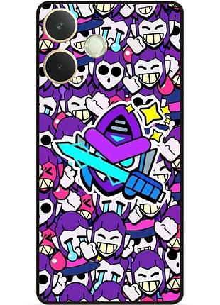 Силиконовый бампер чехол для oppo a5 pro стикеры бравл мортис brawl