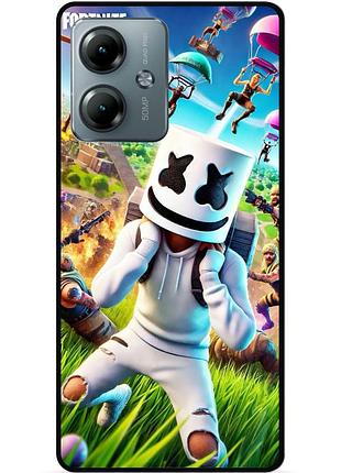 Силиконовый чехол бампер для motorola moto g14 с рисунком фортнайт fortnite