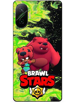 Чехол силиконовый бампер для xiaomi poco f7 с героем бравл нита мишка brawl