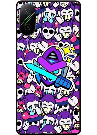 Силиконовый бампер чехол для xiaomi poco f7 стикеры бравл мортис brawl