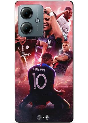 Силиконовый бампер чехол для motorola moto g14 с рисунком килиан мбаппе mbappe