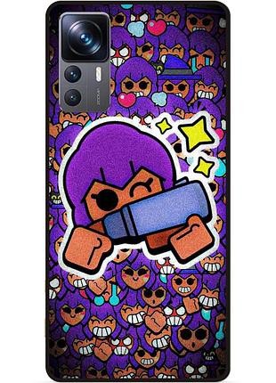 Силиконовый бампер чехол для xiaomi 12t стикеры бравл шелли brawl