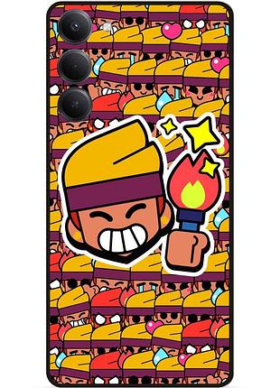 Силиконовый бампер чехол для xiaomi redmi 15 стикеры бравл амбер brawl