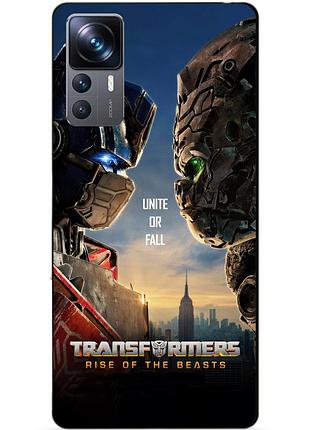 Чехол силиконовый бампер для xiaomi 12t pro с рисунком звероботы трансформеры transformers