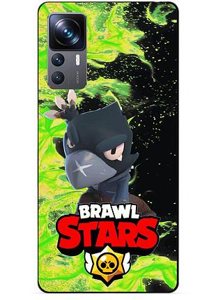 Чехол силиконовый бампер для xiaomi 12t pro с героем бравл ворон brawl