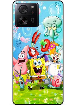 Силиконовый чехол для xiaomi 13t pro с рисунком sponge bob губка боб