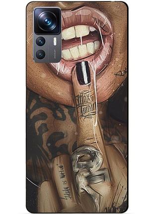 Чехол силиконовый бампер для xiaomi 12t с рисунком swag