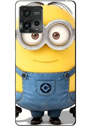 Силиконовый бампер чехол для motorola moto g72 с рисунком миньон стюарт minion
