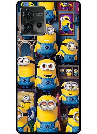 Силиконовый бампер чехол для motorola moto g72 с картинкой миньоны minion