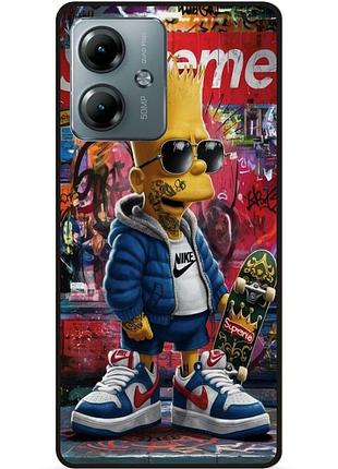 Силіконовий бампер чохол для motorola moto g54 з малюнком барт симпсон marvel simpsons