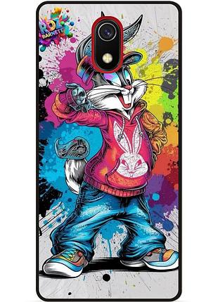 Чехол силиконовый бампер для samsung j6 plus с рисунком багз банни disney