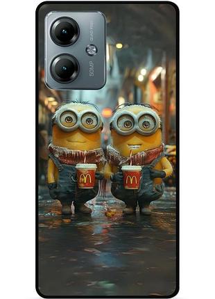 Силиконовый чехол бампер для motorola moto g54 с картинкой миньоны minion