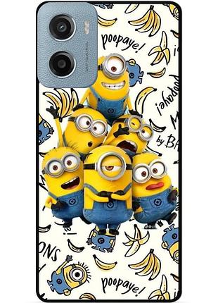Силиконовый бампер чехол для motorola moto e15 с рисунком minion миньоны