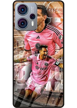 Силиконовый бампер чехол для motorola moto g23 с рисунком месси интер messi