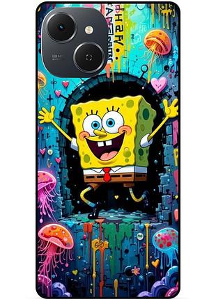 Силиконовый чехол бампер для tecno spark 40c с рисунком губка боб 10