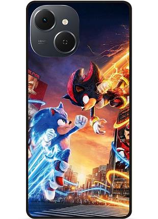 Силиконовый чехол бампер для tecno spark 40c с рисунком соник 8