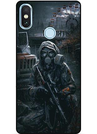 Силіконовий бампер чохол для xiaomi redmi note 6 pro з малюнком stalker сталкер