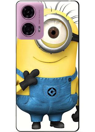 Силиконовый бампер чехол для motorola moto g24 с рисунком миньон кевин minion