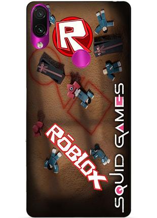 Силиконовый бампер чехол для huawei honor 8x с рисунком roblox игра в кальмара роблокс