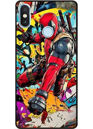 Силиконовый чехол бампер для xiaomi mi a2 lite с рисунком deadpool marvel дэдпул, xiaomi mi a2 lite