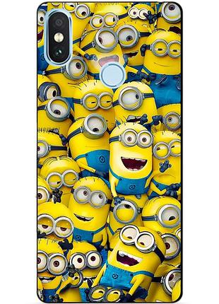 Силиконовый бампер чехол для xiaomi redmi s2 с рисунком миньоны minion