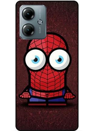 Силіконовий бампер чохол для motorola moto g54 з малюнком міньйон людина-павук spider man