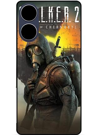 Силиконовый чехол бампер для oppo a17 с картинкой stalker сталкер