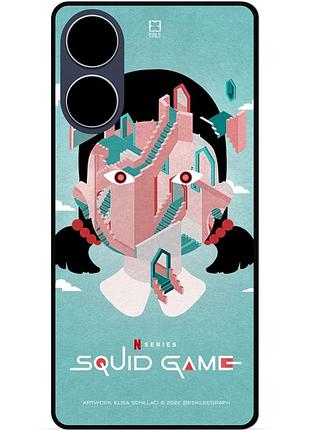 Силиконовый чехол для oppo a17 с рисунком игра в кальмара squid game