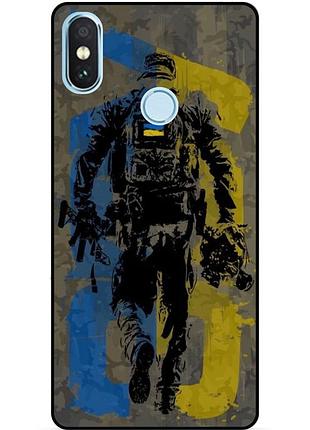 Силиконовый бампер чехол для xiaomi mi a2 с рисунком зсу украина боец